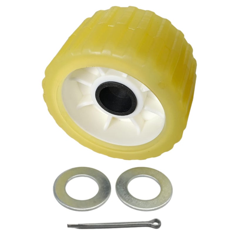 UANOFCN 3" Width x 5" OD Boat Trailer Poly Ribbed Wobble Rollers Mounting Hole Diameter 1-1/8 inch - Image 5